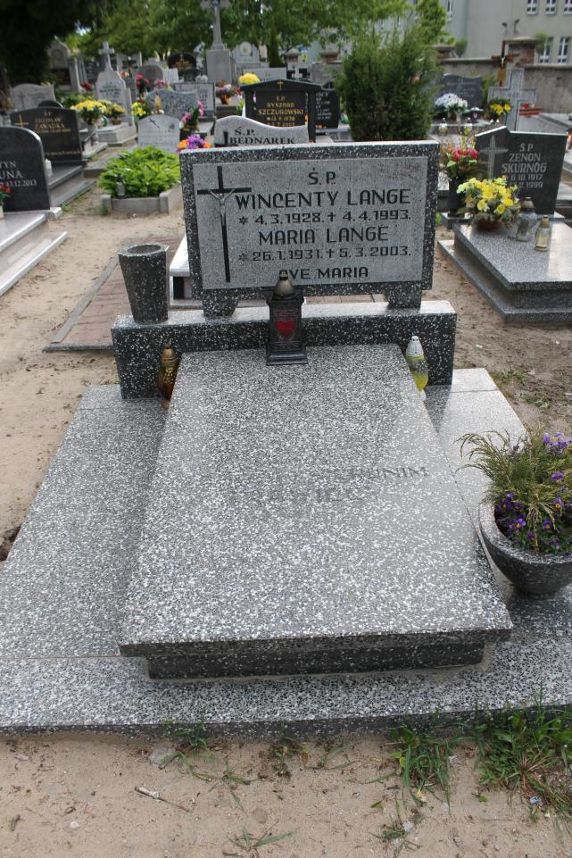 Wincenty Lange 1928 Starogard Gdański ś. Mateusza - Grobonet - Wyszukiwarka osób pochowanych